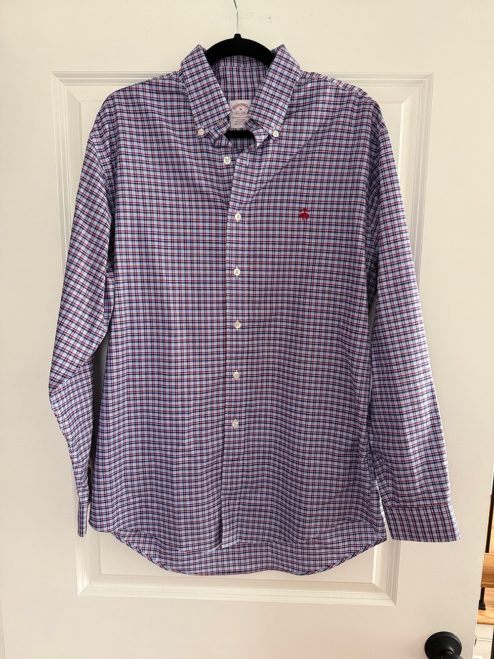 Brooks Brothers Blue with red Plaid Button-Down Shirt